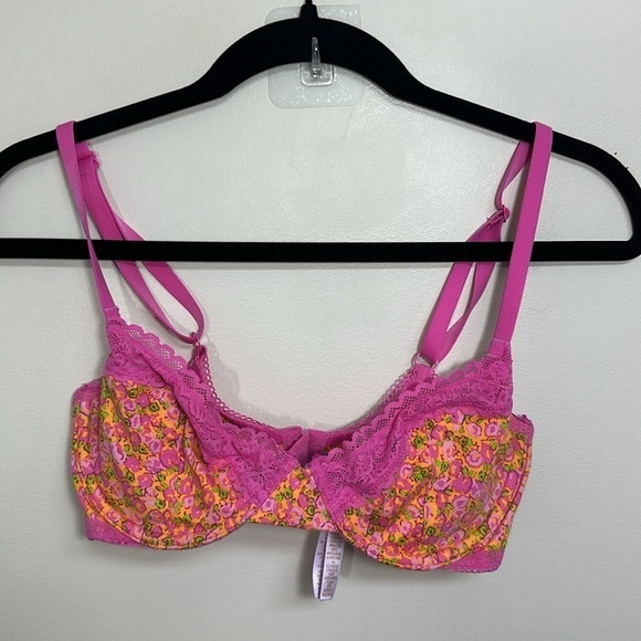 Savage X Fenty Cotton Essentials Lace Trim Unlined Bra 32DD - Picture 4 of 8